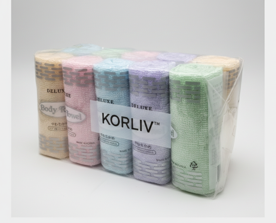 [10-Pack] Premium Korean Exfoliating Shower Towel - Best Scrub Cloth